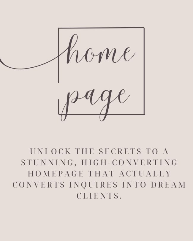 homepage course for photographers
